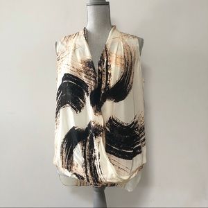St. Martins sleeveless top abstract feather print